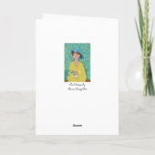 Moderne kunstvrouw met bloemen kaart (Achterkant)