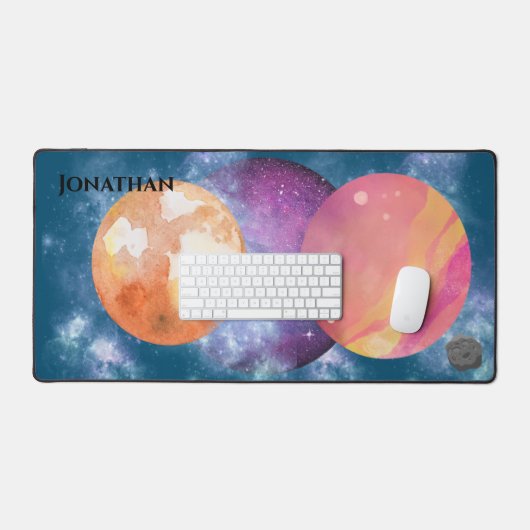 Moderne kunstwerk gepersonaliseerde universum acht bureaumat (Keyboard & Muis)