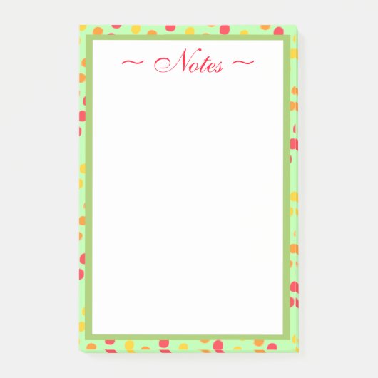 Moderne kunstzinnige Polka Dot Post-it® Notes (Voorkant)