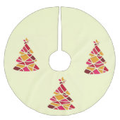 Moderne kunstzinnige, stijlvolle rode en gouden ke kerstboom rok (Voorkant)