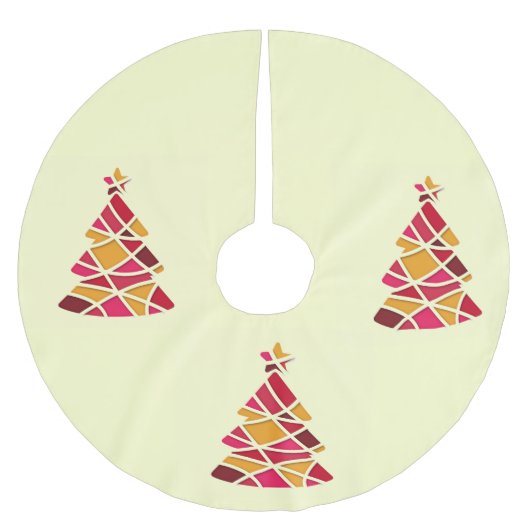 Moderne kunstzinnige, stijlvolle rode en gouden ke kerstboom rok (Voorkant)