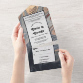 Moderne kunstzinnige unieke Abstracte bruiloft All In One Uitnodiging (Afscheurbaar)