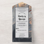 Moderne kunstzinnige unieke Abstracte bruiloft All In One Uitnodiging (Binnen)