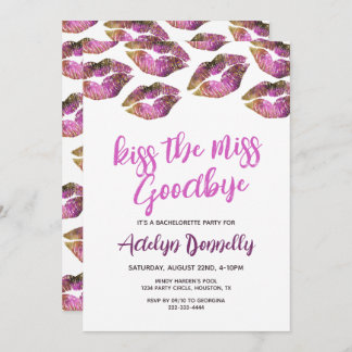 Moderne kus de Miss Goodbye Bachelorette Kaart