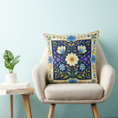 Moderne kussen met bloemendesign en rand. (Stoel)