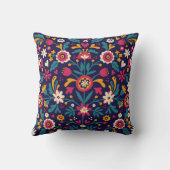 Moderne kussen met veel bloemen en bladprint (Achterkant)