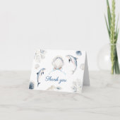 Moderne Kust Baby Shower Jongen Bedankkaart (Voorkant)