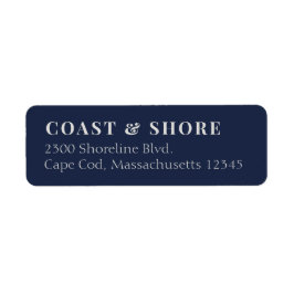 Moderne Kust Blauwe Retouradreslabels Etiket