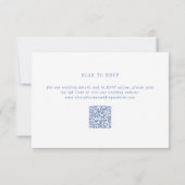 Moderne Kust Chic Blauwe QR Code Huwelijk RSVP Kaartje (Achterkant)