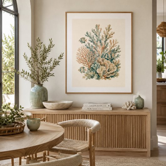 Moderne Kust Koraalrif Muurkunst Poster