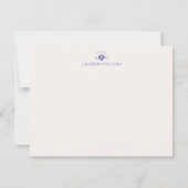 Moderne Kust Monogram Schelp Notitiekaart Kaart (Voorkant)