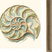 Moderne Kust Nautilus Schelp Muurkunst Poster