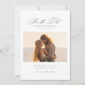 Moderne Kust Romance Fotobruiloft Save the Date Kaart (Voorkant)
