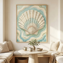 Moderne Kust Schelp Wandkunst