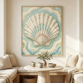 Moderne Kust Schelp Wandkunst Poster