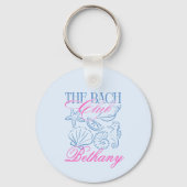 Moderne Kust Shell Bachelorette Party Op Maat Sleutelhanger (Achterkant)