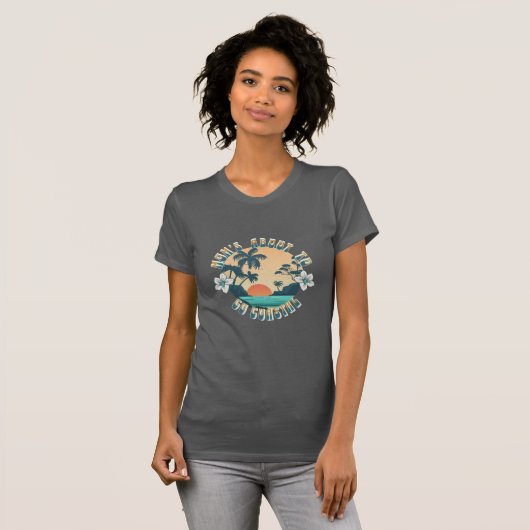 Moderne kust strand vrouwen tshirts schattig citaa (Voorkant volledig)