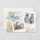 Moderne kust Waterverf Beach Foto Save The Date (Voorkant)