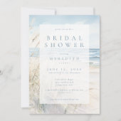 Moderne Kust Waterverf Bruidsfeest Beach Kaart (Voorkant)