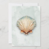 Moderne Kust Zeeschelp Aqua Bruids Brunch Kaart (Achterkant)