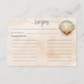 Moderne Kust Zeeschelp Zand Bruidsdouche Recept Informatiekaartje (Voorkant)