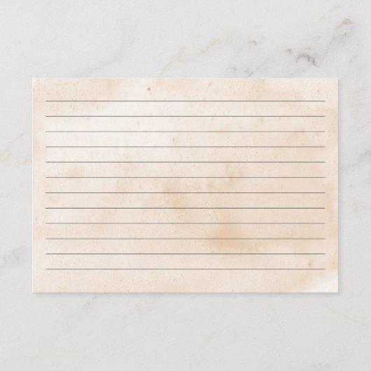 Moderne Kust Zeeschelp Zand Bruidsdouche Recept Informatiekaartje (Achterkant)