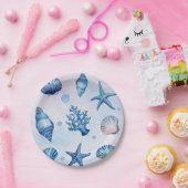 Moderne Kust Zeeschelpen Schat Oceaan Verjaardag  Papieren Bordje (Feest)