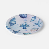 Moderne Kust Zeeschelpen Schat Oceaan Verjaardag  Papieren Bordje (Gekanteld)