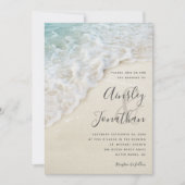 Moderne kust zomer strand bruiloft kaart (Voorkant)