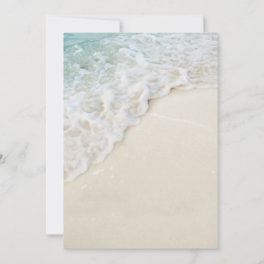 Moderne kust zomer strand bruiloft kaart (Achterkant)