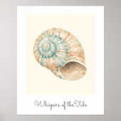 Moderne Kust Zonnewijzer Schelp Wandraam Poster (Voorkant)