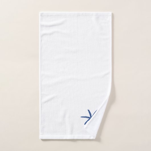 Moderne kustblauw geschilderde palmboom handdoek (Handdoek)