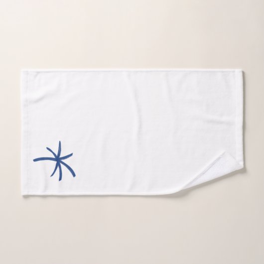 Moderne kustblauw geschilderde palmboom handdoek (Handdoek)