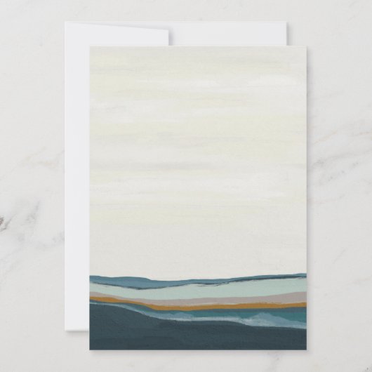 Moderne kustlandschap schilderen trouwfeest kaart (Achterkant)