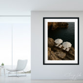 Moderne kustontsnapping minimalistische witte stoe poster