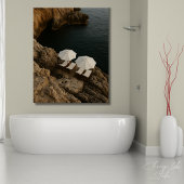 Moderne kustontsnapping minimalistische witte stoe poster