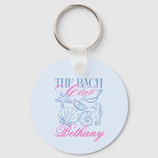 Moderne Kustschelp Henparty Aangepast Sleutelhanger (Achterkant)