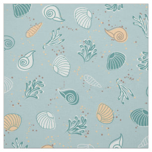 Moderne kuststijl Sea Shells Patroon Marine Stof