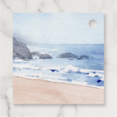 Moderne Kuststrand Picknick Bruidsmeisjesfeest Bedankjes Labels (Achterkant)