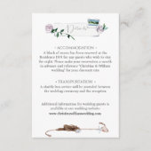 Moderne Kuststrand Waterverf Bruiloft Informatiekaartje (Voorkant)