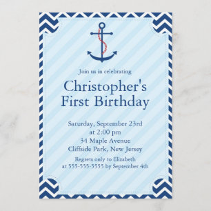 Moderne kustvaart Anchor Birthday Kaart