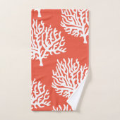 Moderne kustwitte Zeeen koralen en koraalroze Bad Handdoek (Handdoek)