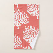 Moderne kustwitte Zeeen koralen en koraalroze Bad Handdoek (Handdoek)