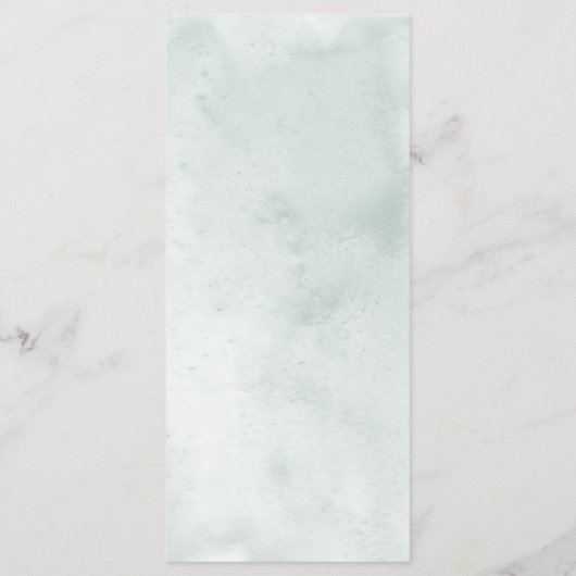 Moderne Kustzeeschelp Aqua Bruiloft Menu (Achterkant)