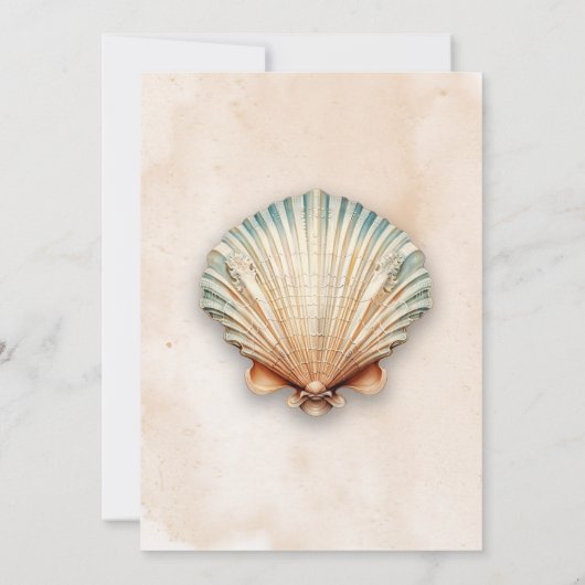 Moderne Kustzeeschelp Zand Bridal Brunch Kaart (Achterkant)