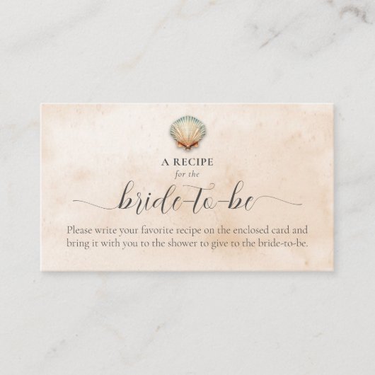 Moderne Kustzeeschelp Zand Douche Recept Aanvraag Informatiekaartje (Voorkant)