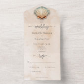 Moderne Kustzeeschelp Zand Waterverf Geen Diner All In One Uitnodiging (Binnen)