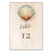 Moderne Kustzeeschelp Zandbruiloft Kaart (Voorkant)