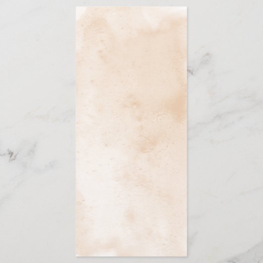 Moderne Kustzeeschelp Zandbruiloft Menu (Achterkant)