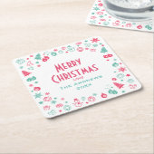 Moderne Kute Custom Kerstparty Kartonnen Onderzetters (Schuin)